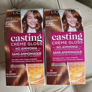 Loreal Casting Creme Gloss No ammonia Color 6G Light Golden Brown  2 pack